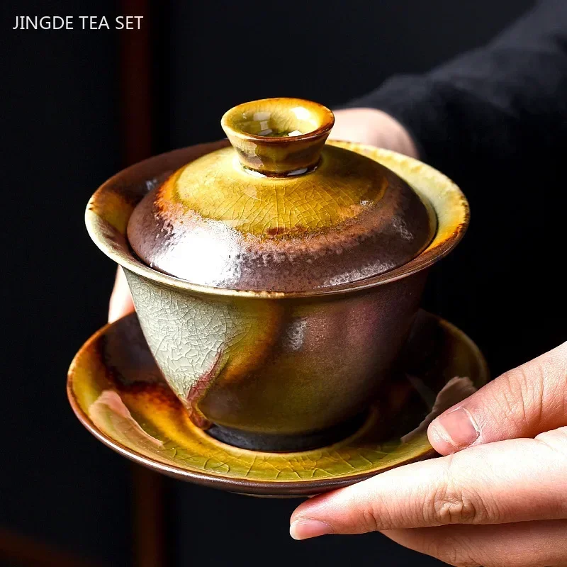 Matcha Bowl Chawan - Holzofen geändert Keramik Gaiwan Haushalt handgemachte