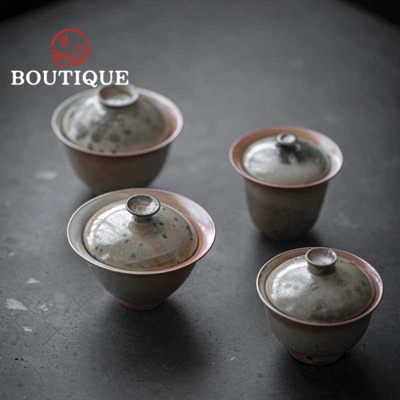 Matcha Bowl Chawan - Retro Brennholz ändern Ofen Tinte Kunst