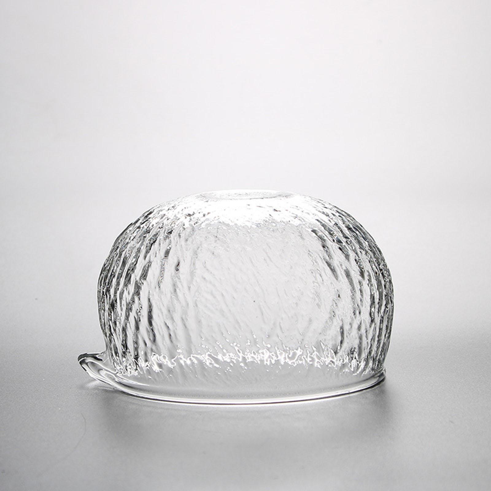 Matcha Bowl Chawan - Handgefertigte Transparente Glas-Matcha-Schale mit Gehämmerter Textur,